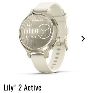 Garmin Lily 2 Active Lunar Gold with Bone Silicone Band